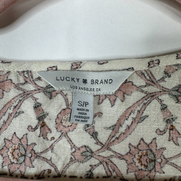 2/$24 Lucky Brand Lana Mixed Print Top Sleeveless Natural Multi Small #BAG9 - Picture 6 of 8